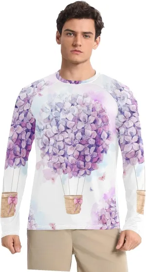Men's Rash Guard Shirts, UPF 50  Long Sleeve Swimsuit Top Bathing Suit S-XXL