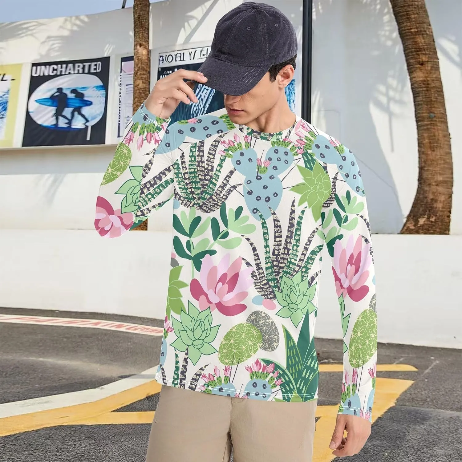 Men's Rash Guard Shirts, UPF 50  Long Sleeve Swimsuit Top Bathing Suit S-XXL