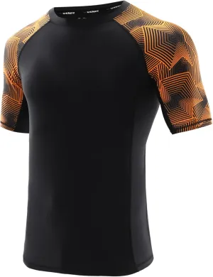 Men's Rash Guard T-Shirts UPF 50  Baselayer Short Sleeve Skins Compression Performance Fit Tee