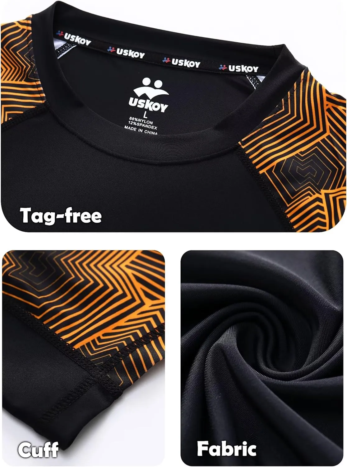 Men's Rash Guard T-Shirts UPF 50  Baselayer Short Sleeve Skins Compression Performance Fit Tee