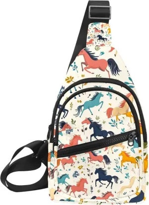 Men's Sling Backpack, running horses (2)