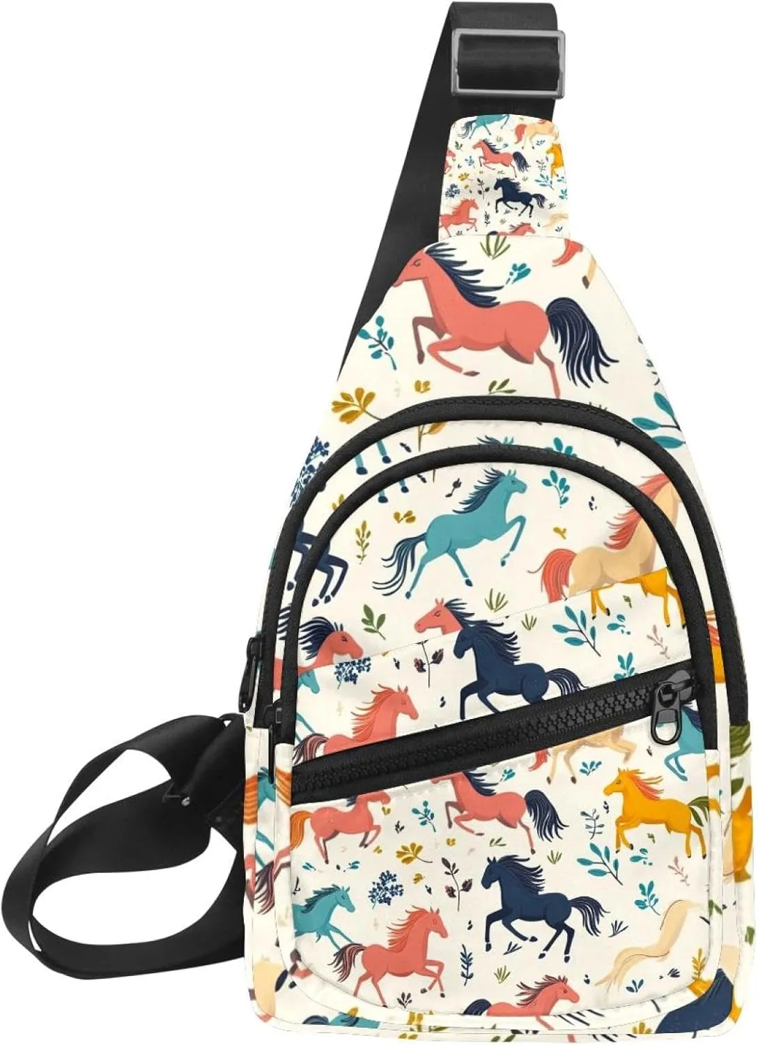Men's Sling Backpack, running horses (2)