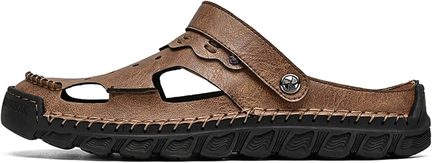 Men's Sport Sandals Adjustable Two Wear Clogs Slippers Breathable Quick Dry Swimming Pool Fisherman Beach Shoes Arch Support Garden Shoes