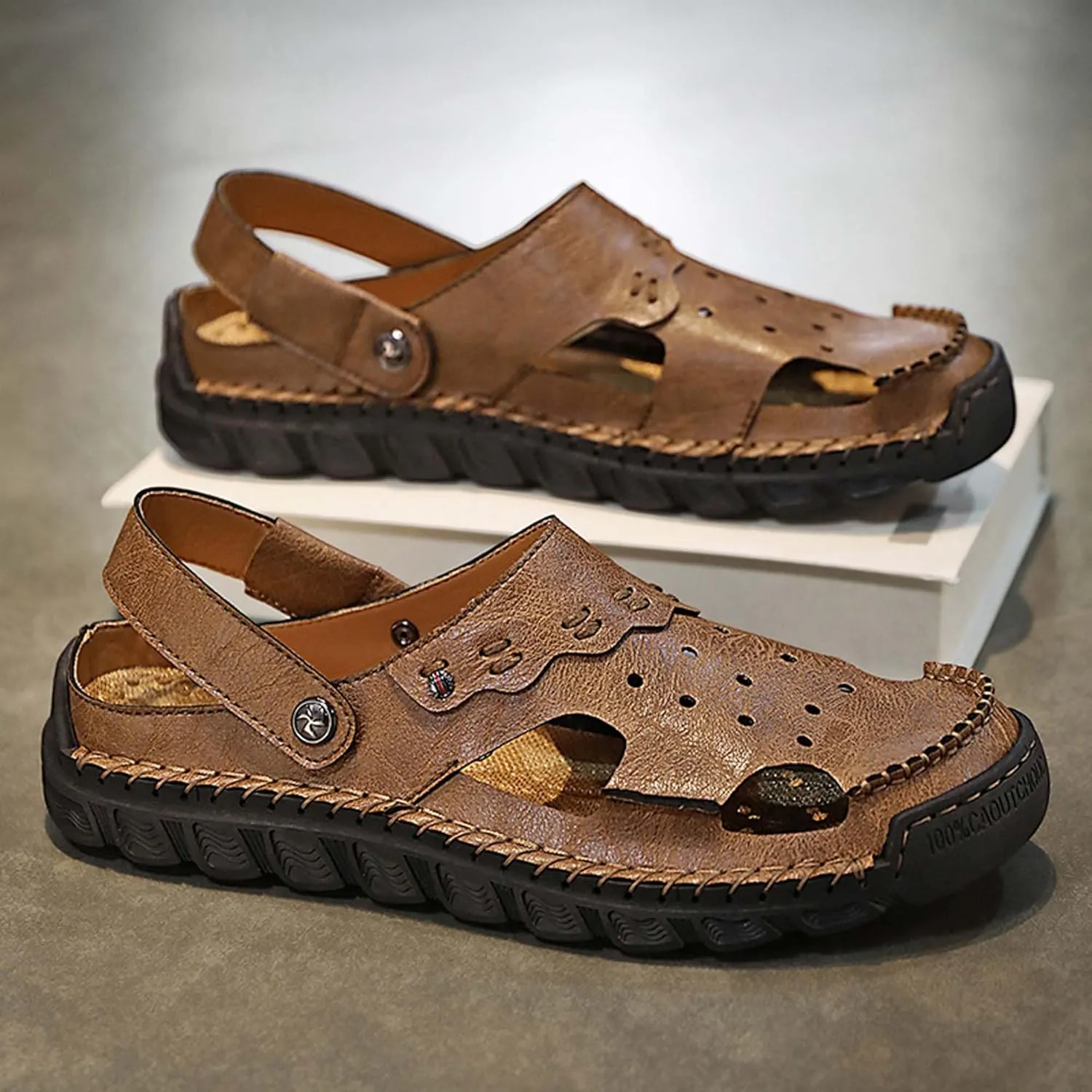 Men's Sport Sandals Adjustable Two Wear Clogs Slippers Breathable Quick Dry Swimming Pool Fisherman Beach Shoes Arch Support Garden Shoes
