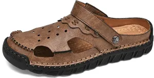 Men's Sport Sandals Adjustable Two Wear Clogs Slippers Breathable Quick Dry Swimming Pool Fisherman Beach Shoes Arch Support Garden Shoes