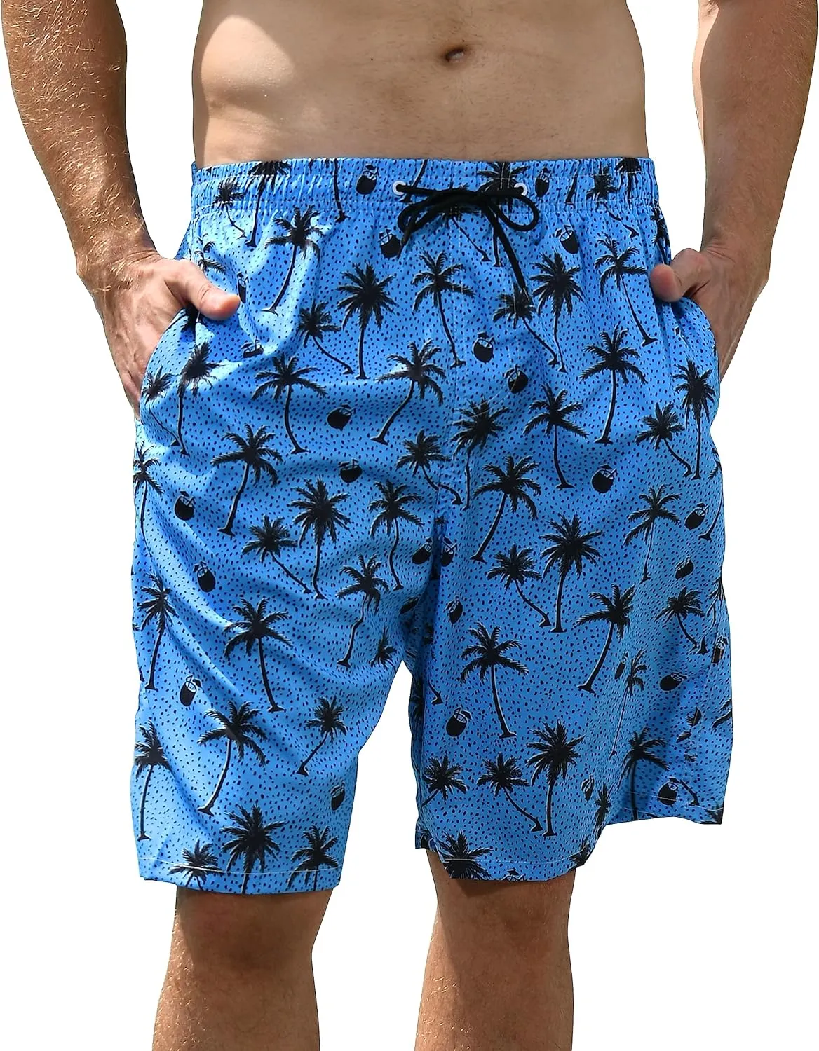 Mens Swim Trunks Quick Dry Board Shorts with Mesh Lining, Breathable Surf Beach Shorts Swimwear Bathing Suits