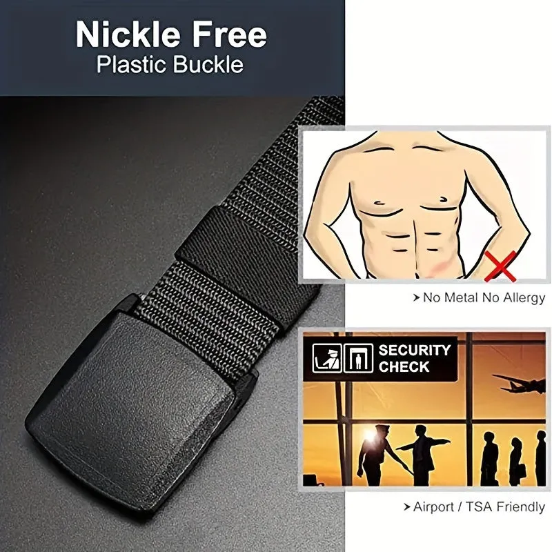 Men's Tactical Belt Quick Release Durable Nylon Breathable Weave