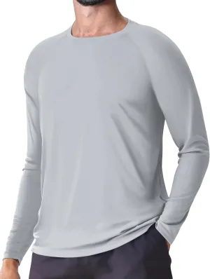 Men's UPF 50  Rash Guard Long Sleeve Sun Protection Running Shirts Quick Dry Workout Fishing Swim T-Shirts