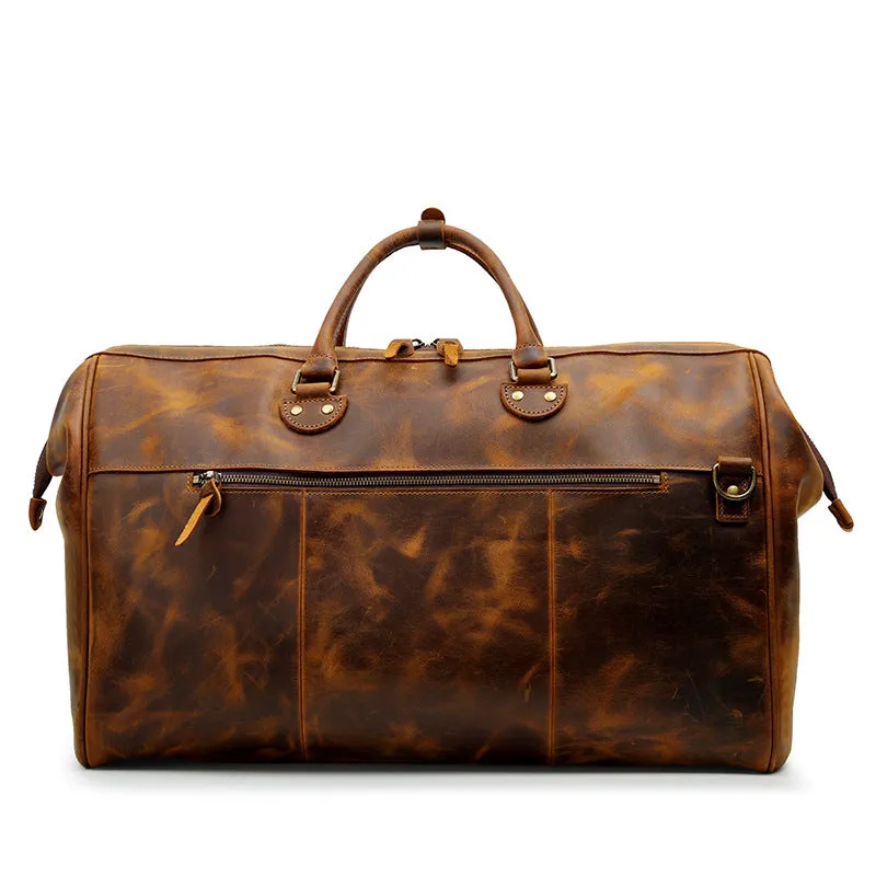 Men's Vintage Leather Travel Duffel Bag