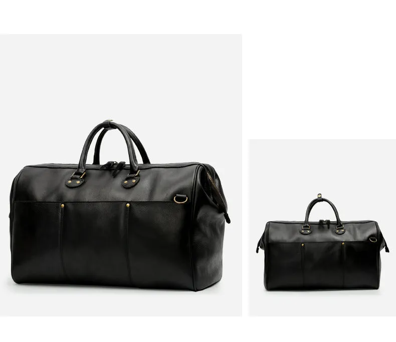 Men's Vintage Leather Travel Duffel Bag