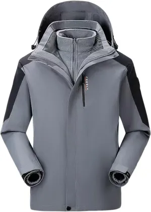 Mens Waterproof Ski Jacket Winter Windproof Snow Coat Outdoor Hiking Parka Raincoat Multi Pockets