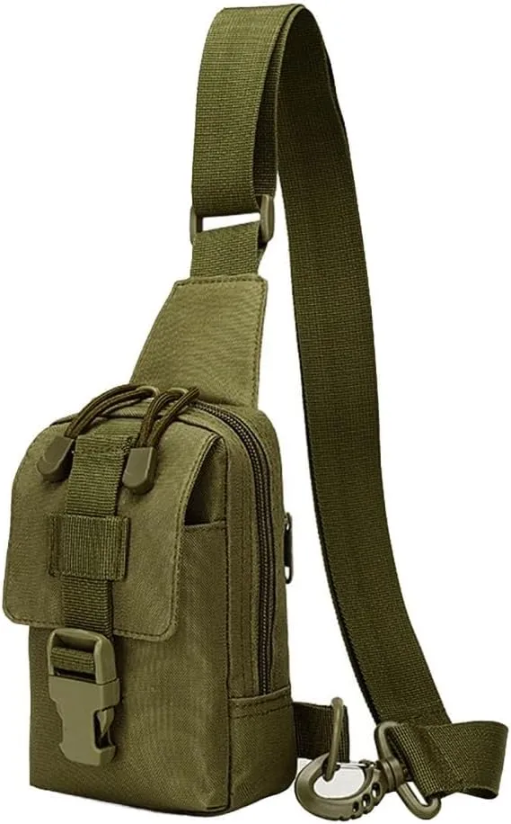 MiOYOOW Small Sling Backpack, Tactical Shoulder Chest Bag Adjustable Molle Crossbody Bag for Camping Hilking Cycling Hunting