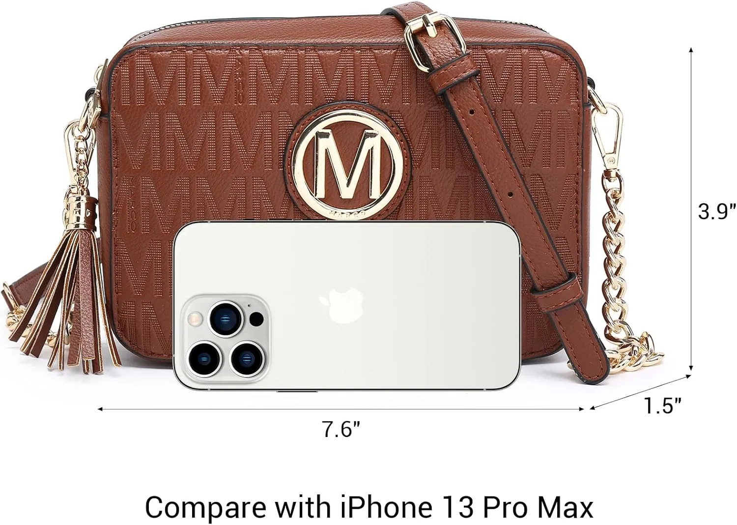 MKP Stylish Lightweight Fashion Crossbody Bag for Women Chic Signature Shoulder Messenger Bag with Tassel Zipper Pocket