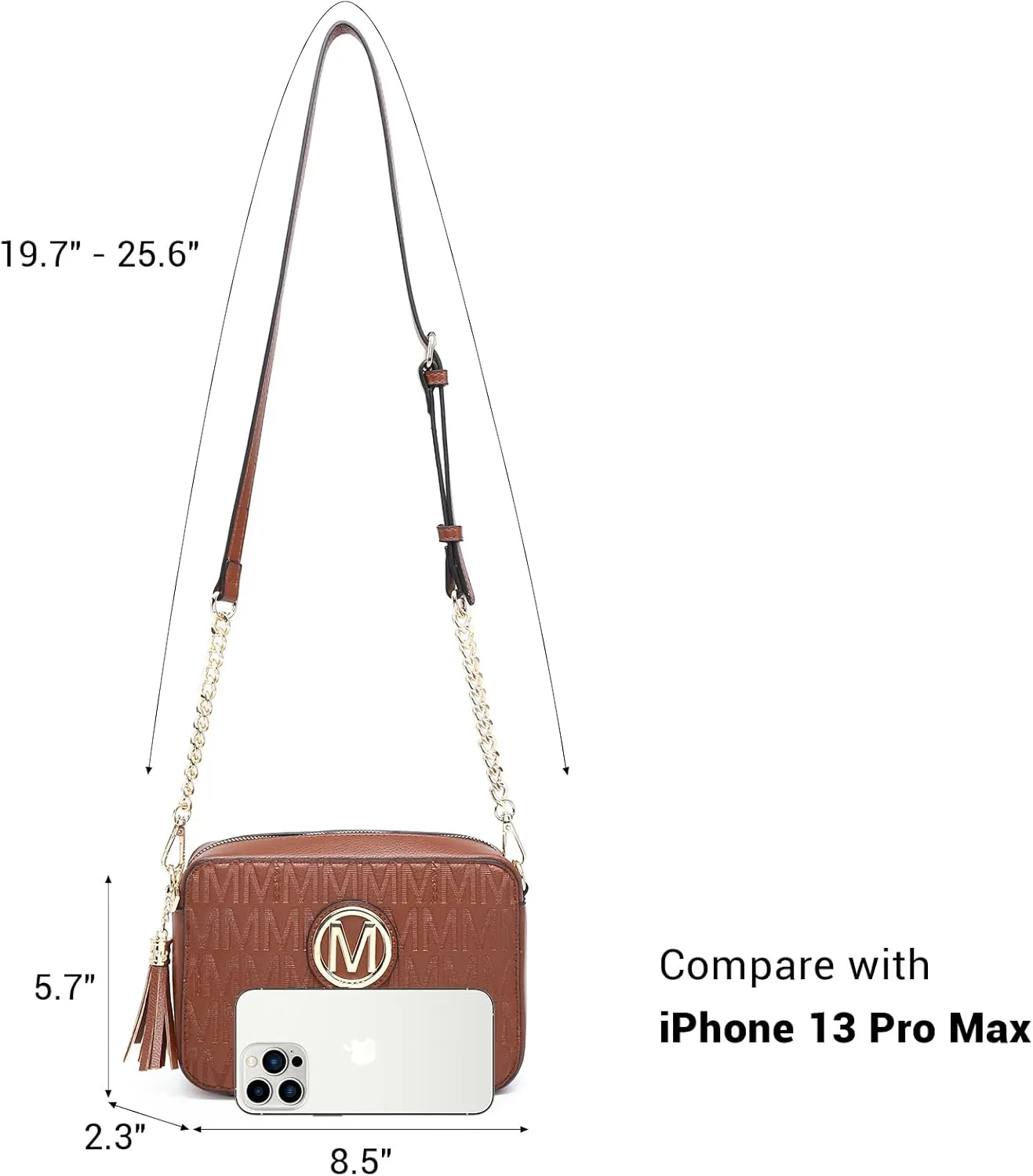 MKP Stylish Lightweight Fashion Crossbody Bag for Women Chic Signature Shoulder Messenger Bag with Tassel Zipper Pocket