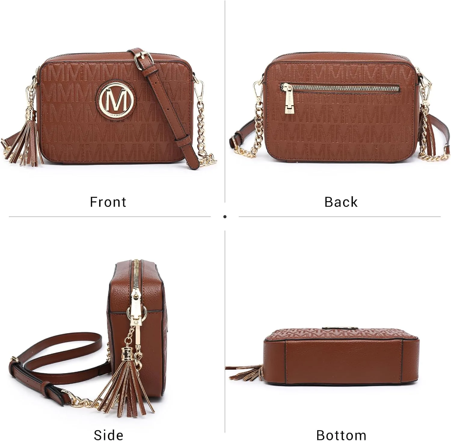 MKP Stylish Lightweight Fashion Crossbody Bag for Women Chic Signature Shoulder Messenger Bag with Tassel Zipper Pocket