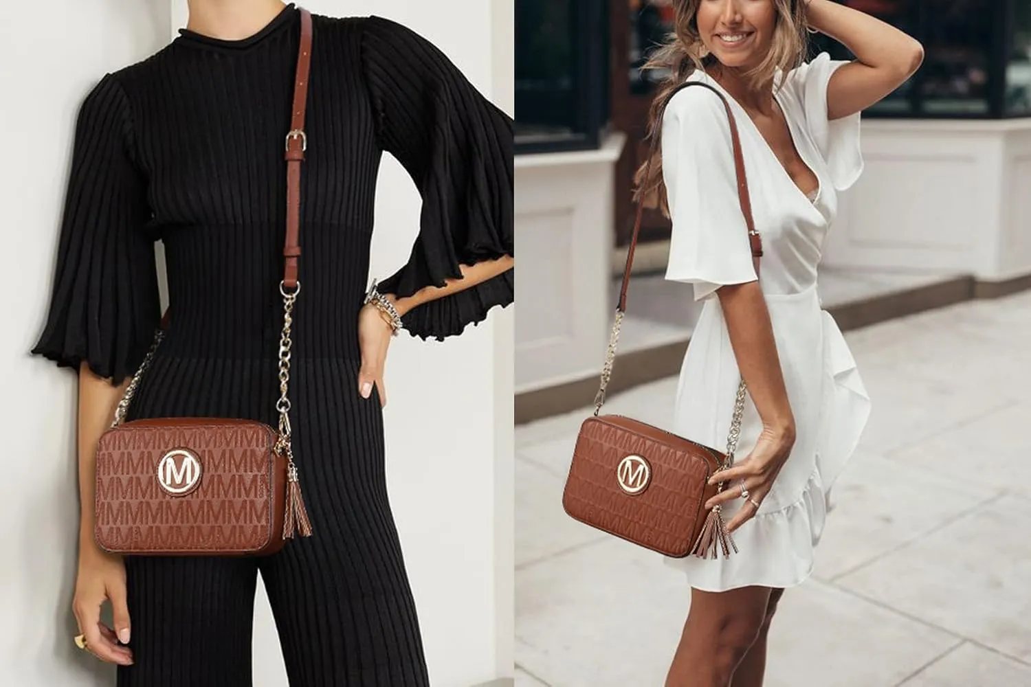 MKP Stylish Lightweight Fashion Crossbody Bag for Women Chic Signature Shoulder Messenger Bag with Tassel Zipper Pocket