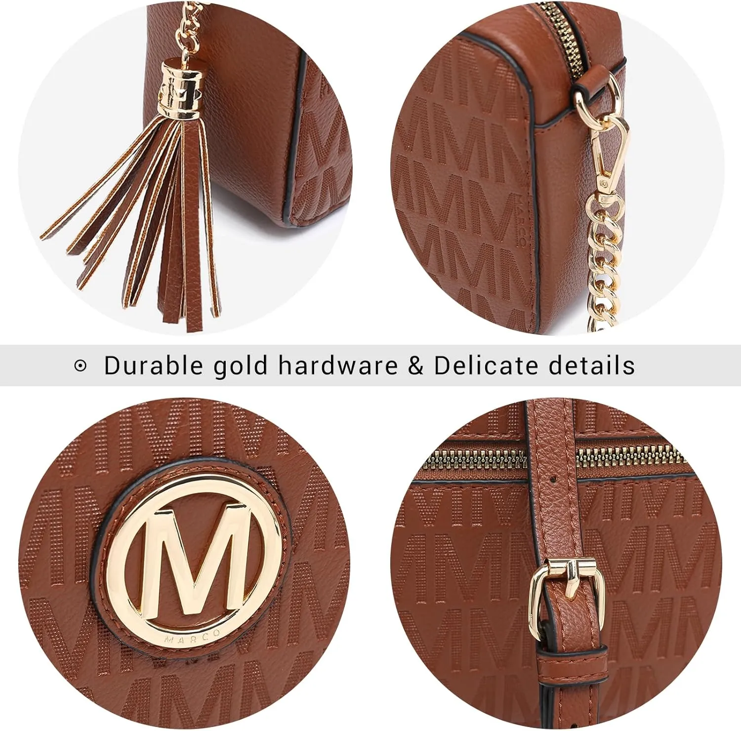 MKP Stylish Lightweight Fashion Crossbody Bag for Women Chic Signature Shoulder Messenger Bag with Tassel Zipper Pocket