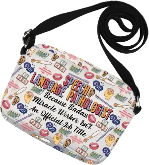 MNIGIU Funny Speech Language Pathologist Gift SLP Crossbody Bag for Speech Therapist SL P Grad Student
