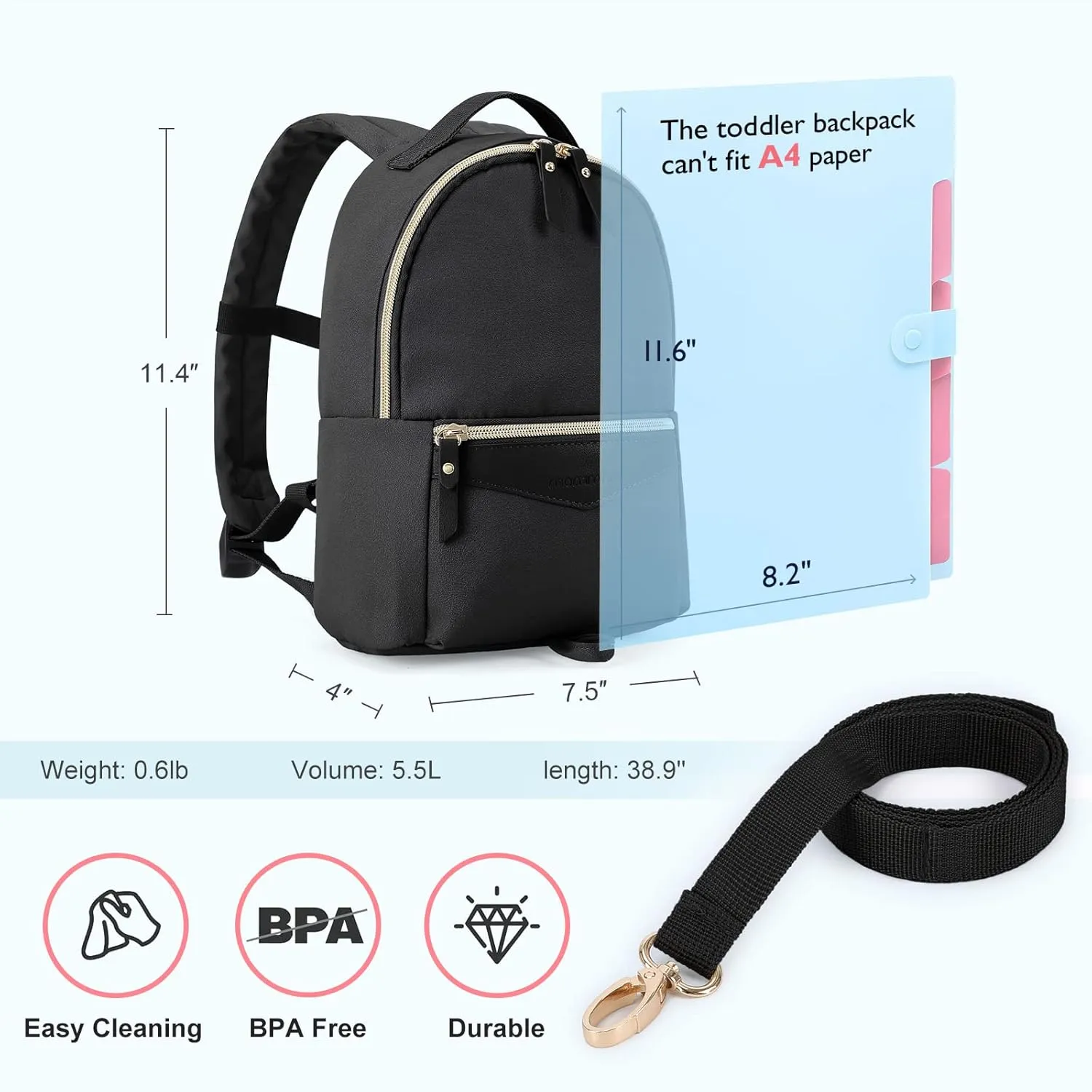 mommore Fashion Toddler Backpack Travel Kids Backpack with Small Toddler Leash Baby Bag