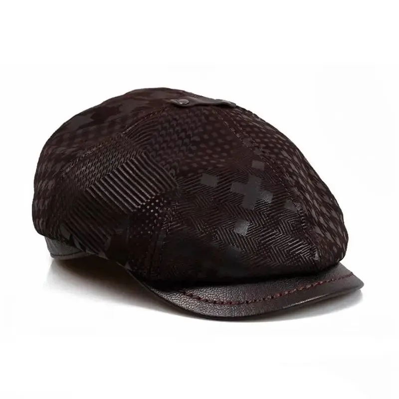 Montclair Genuine Leather Newsboy Cap
