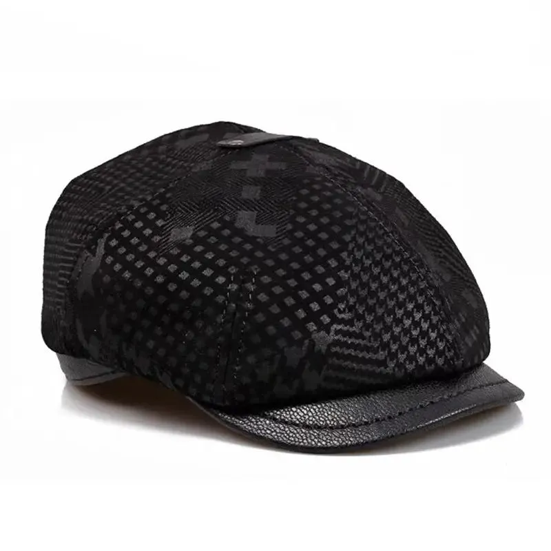 Montclair Genuine Leather Newsboy Cap