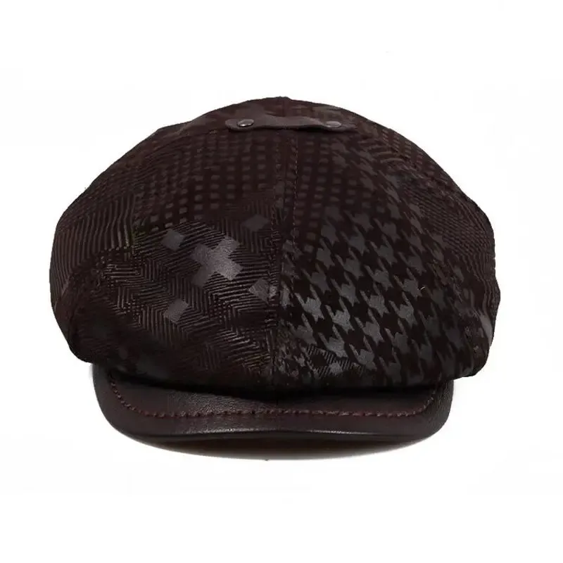 Montclair Genuine Leather Newsboy Cap