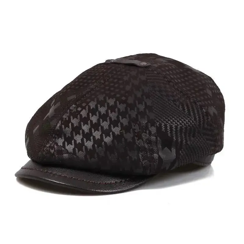 Montclair Genuine Leather Newsboy Cap
