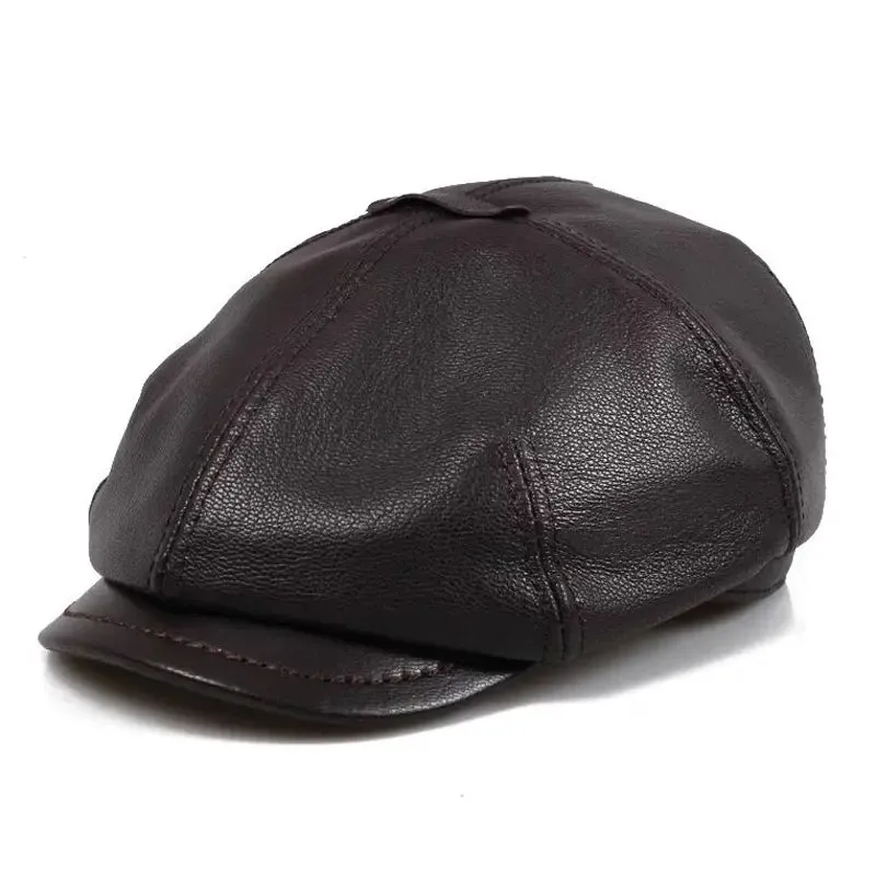 Montclair Genuine Leather Newsboy Cap