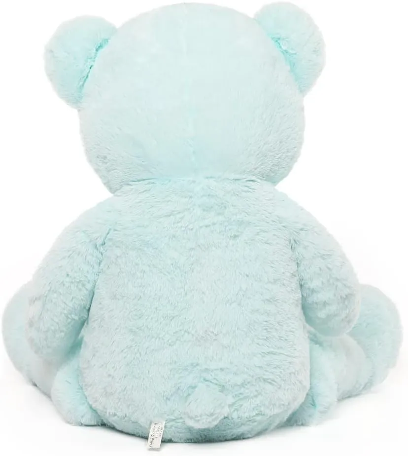 MorisMos Bow Tie Giant Teddy Bear 4 Feet, 47inch Big Teddy Bear Stuffed Animal Plush for Girlfriend, Boyfriend, Light Blue