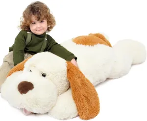 MorisMos Giant Dog Stuffed Animals, 31inch Large Dog Plush Big Puppy Pillow Toy for Kids, Girls, Boys, White