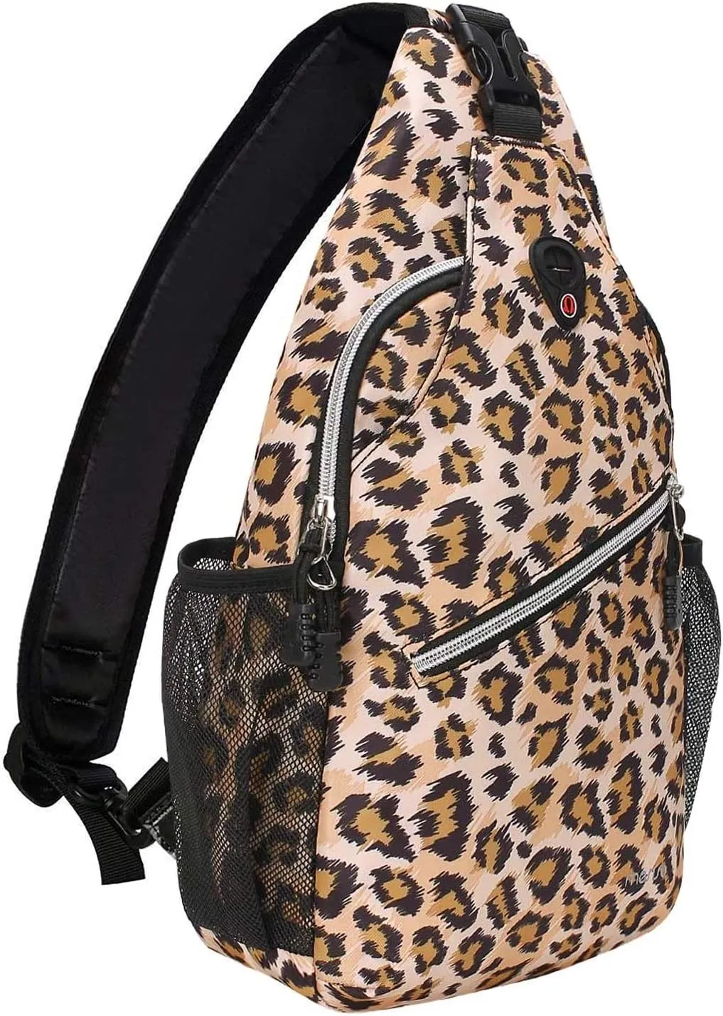MOSISO Sling Backpack,Travel Hiking Daypack Leopard Print Rope Crossbody Bag
