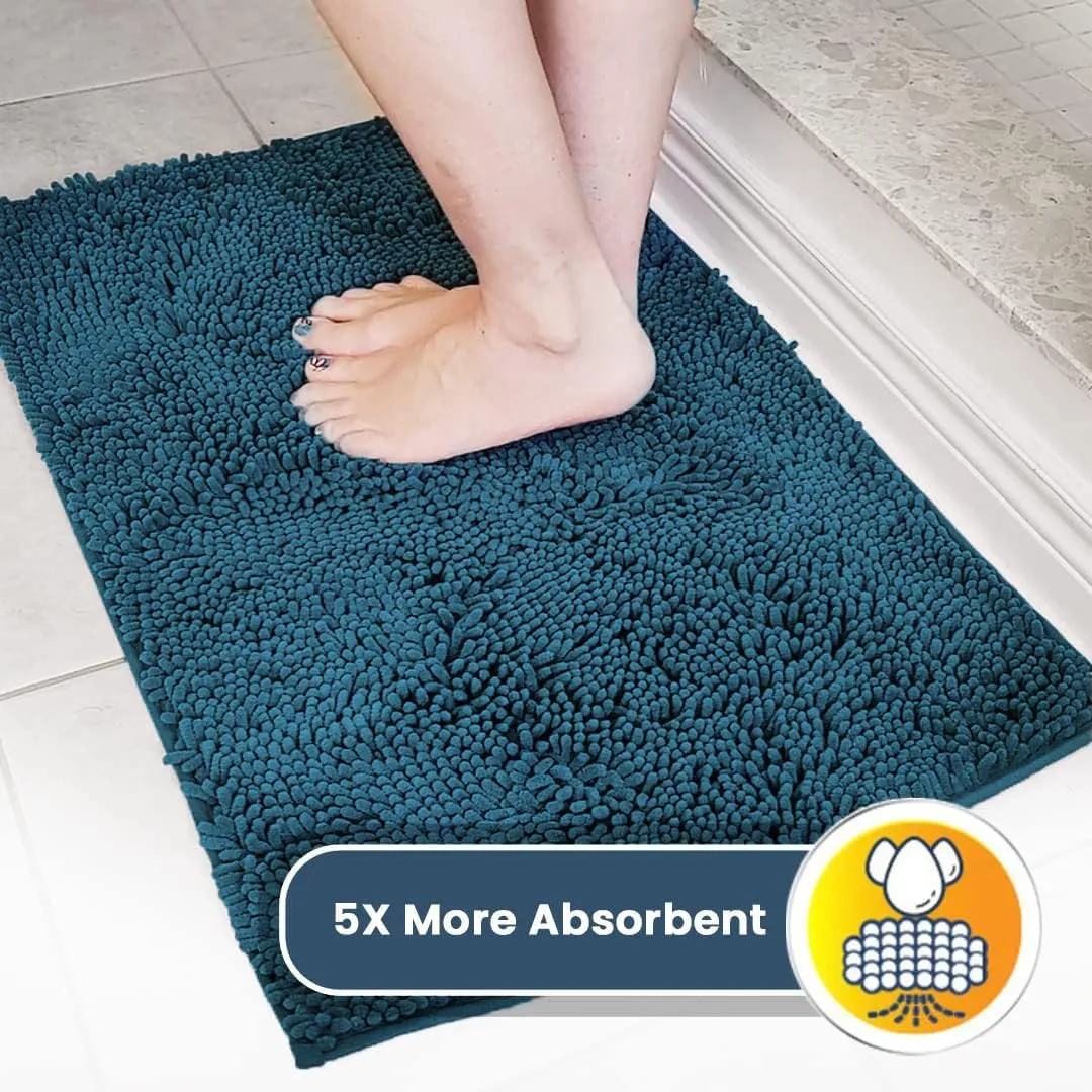 Muddy Mat® Shown on TV–Super Absorbent Microfiber Dog Door Mat for Muddy Paws, Non-Slip Washable Pet Rug, Quick Dry Chenille Entryway Carpet, Machine Washable Indoor Outdoor mat–Atlantic Blue 28"x18"