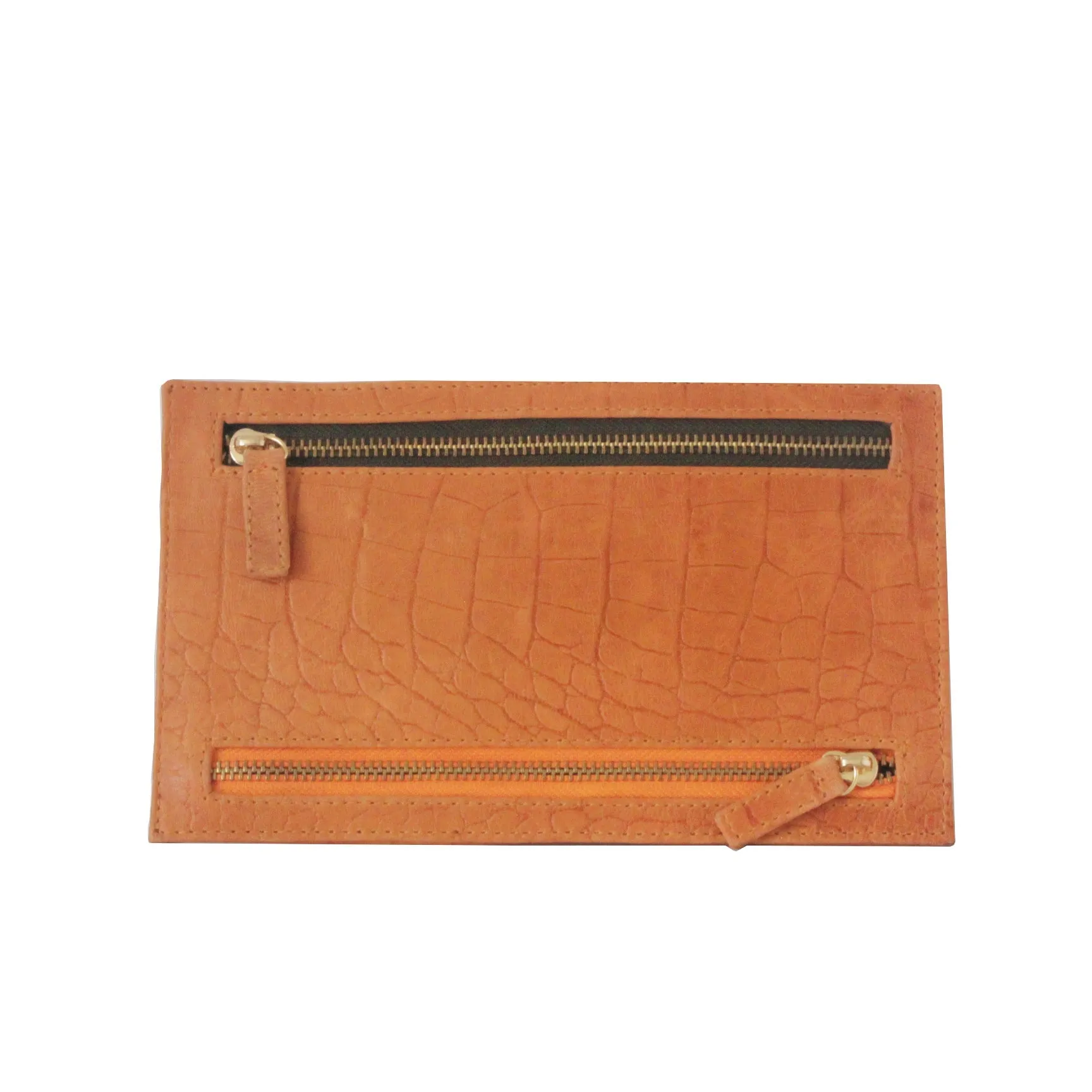 Multi Currency Croco Embossed Leather Wallet