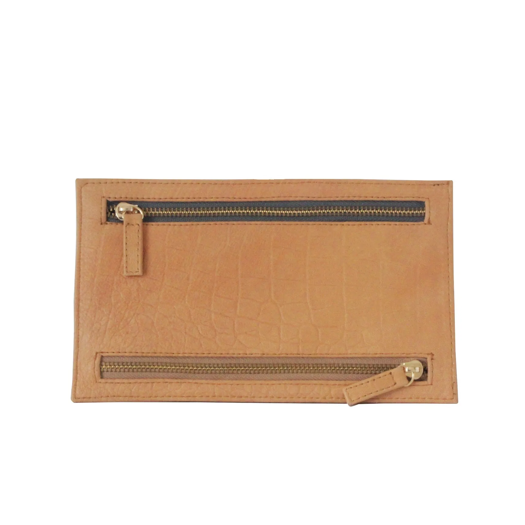 Multi Currency Croco Embossed Leather Wallet