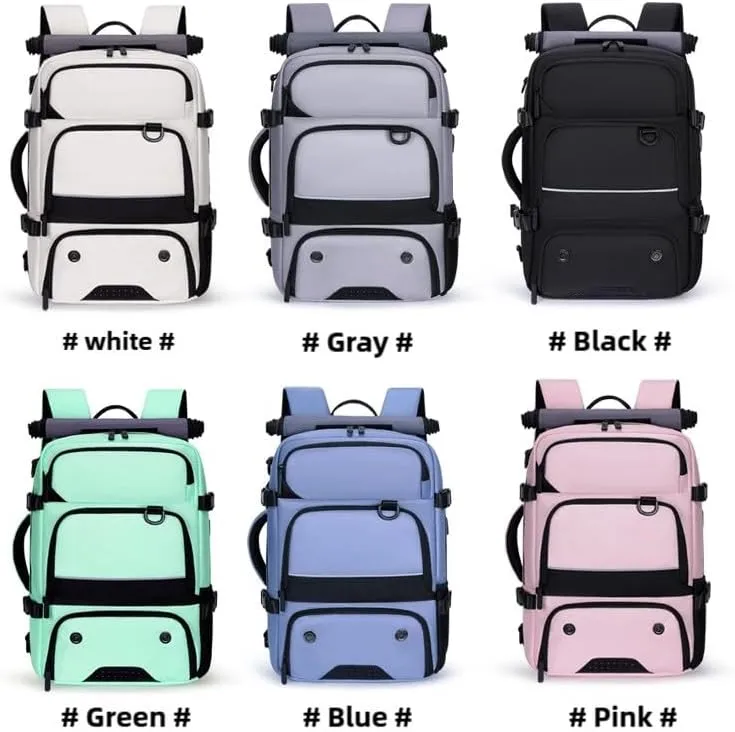 Multi-functional travel backpack, business travel bag, men and women fitness outdoor sports, dry and wet separation (gray)