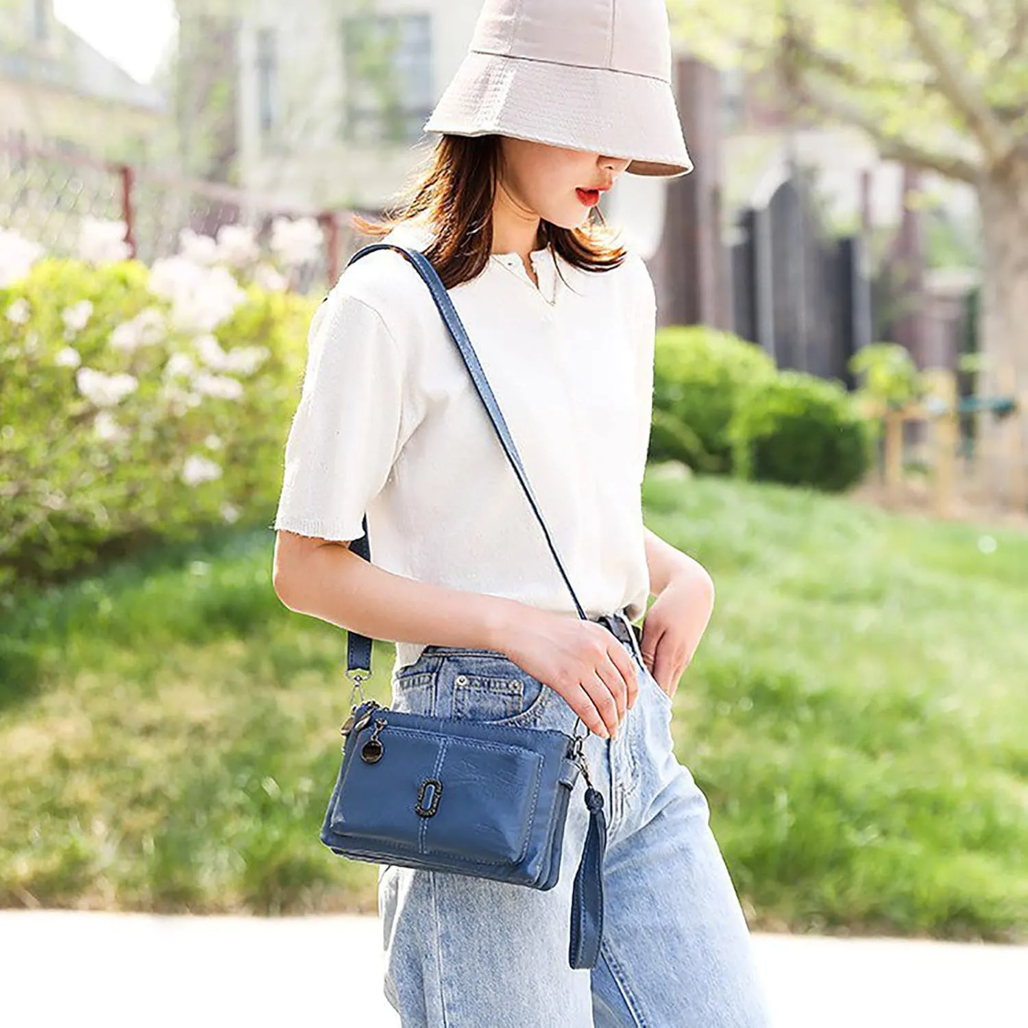 Multi Layer Small Bag Women'S Bag All Pu Leather Simple Shoulder Messenger Bag Fashion Mobile Phone Computer