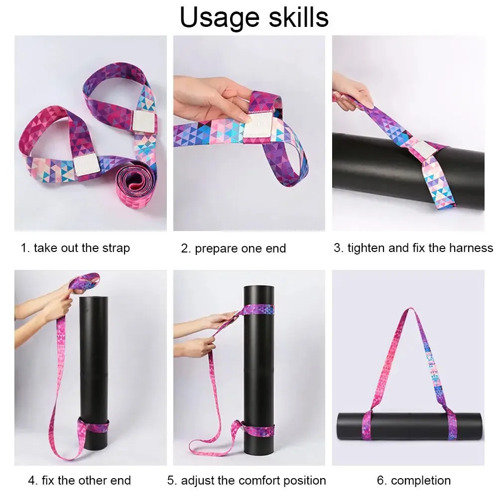 Multicolor Adjustable Sports Accessories Fitness Carry Straps Sport Sling Shoulder Yoga Belt Yoga Mat Strap Belts