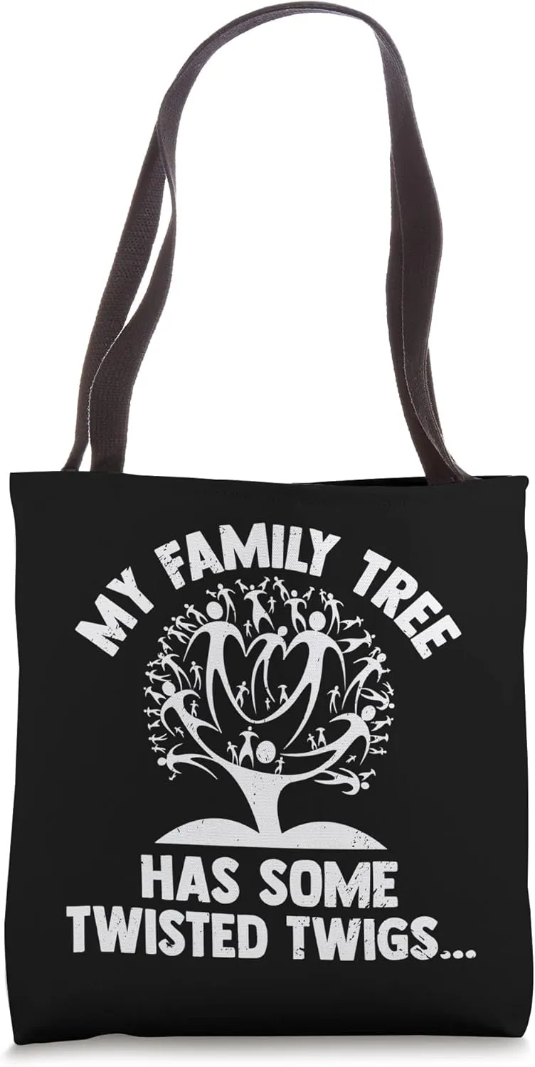 My Family Tree Has Some Twisted Twigs Funny Geanalogy Fan Tote Bag