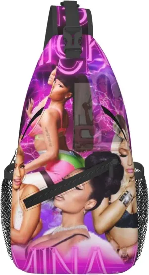 N-icki Minaj Crossbody Sling Backpack Sling Bag Multipurpose Travel Hiking Chest Bag Daypack for Women Men