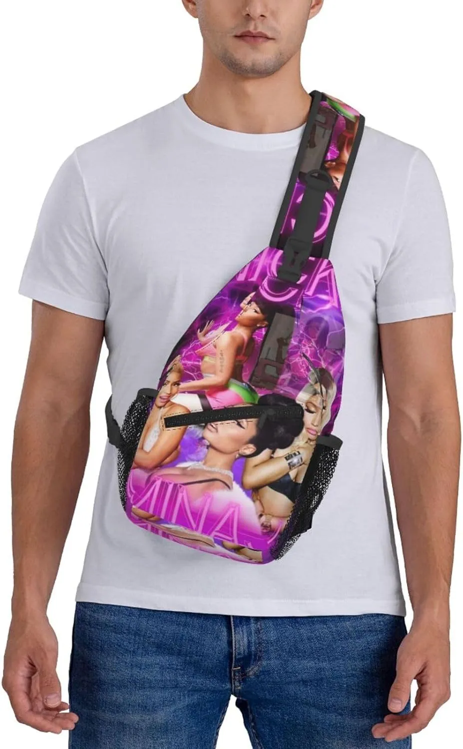 N-icki Minaj Crossbody Sling Backpack Sling Bag Multipurpose Travel Hiking Chest Bag Daypack for Women Men