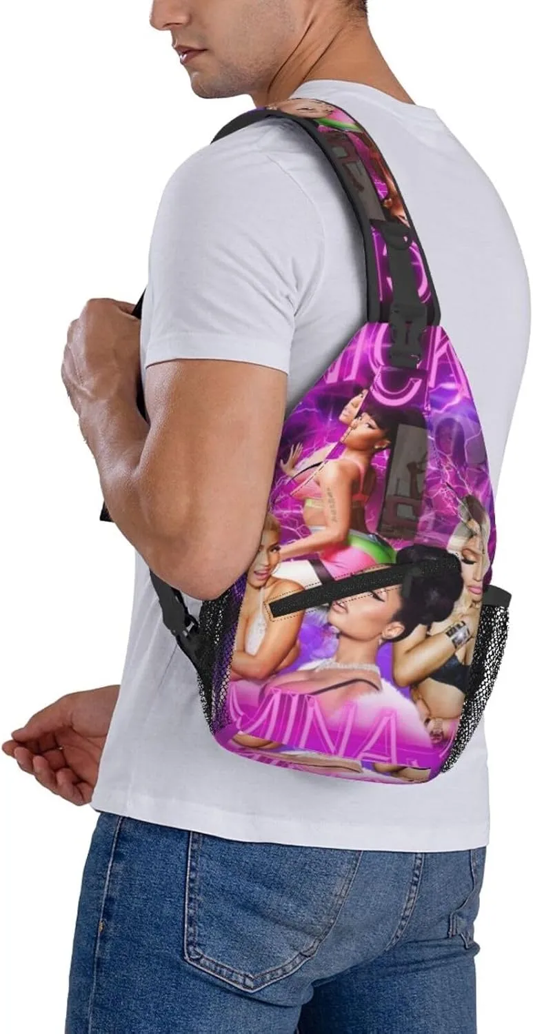 N-icki Minaj Crossbody Sling Backpack Sling Bag Multipurpose Travel Hiking Chest Bag Daypack for Women Men