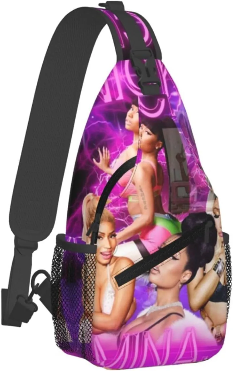 N-icki Minaj Crossbody Sling Backpack Sling Bag Multipurpose Travel Hiking Chest Bag Daypack for Women Men