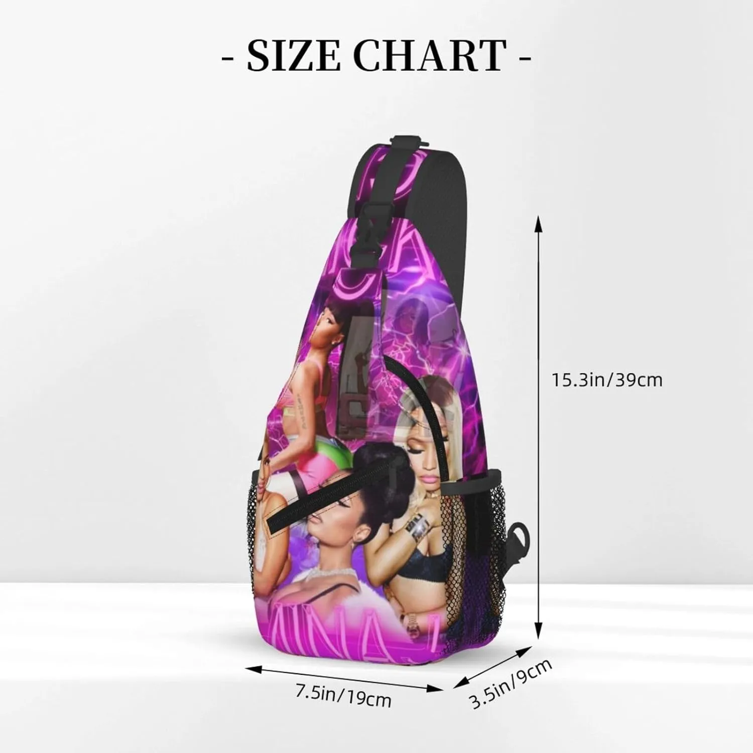N-icki Minaj Crossbody Sling Backpack Sling Bag Multipurpose Travel Hiking Chest Bag Daypack for Women Men