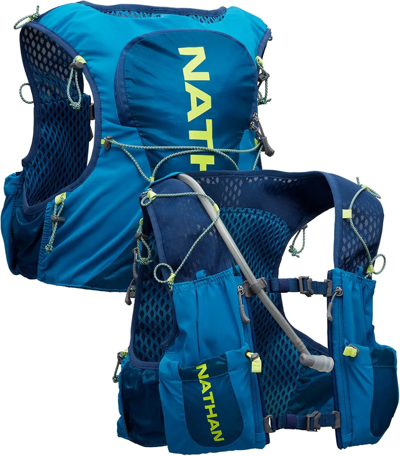 Nathan Vapor Air 3.0 7 Liter Hydration Vest w/ 2L Bladder, Air Mesh Shoulder Straps, Front Pockets & Back Zipper Pocket, Breathable & Moisture Wicking