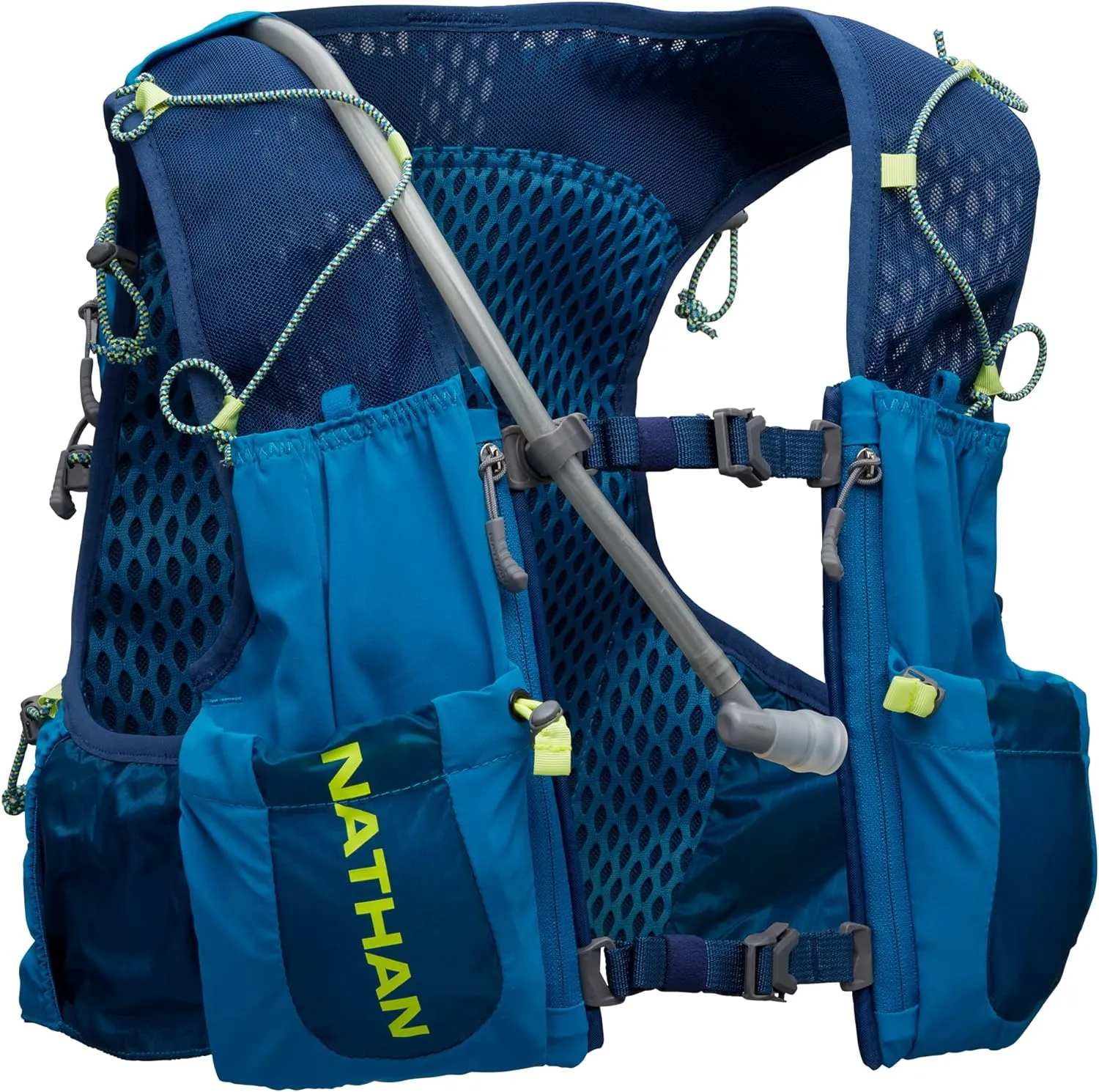 Nathan Vapor Air 3.0 7 Liter Hydration Vest w/ 2L Bladder, Air Mesh Shoulder Straps, Front Pockets & Back Zipper Pocket, Breathable & Moisture Wicking