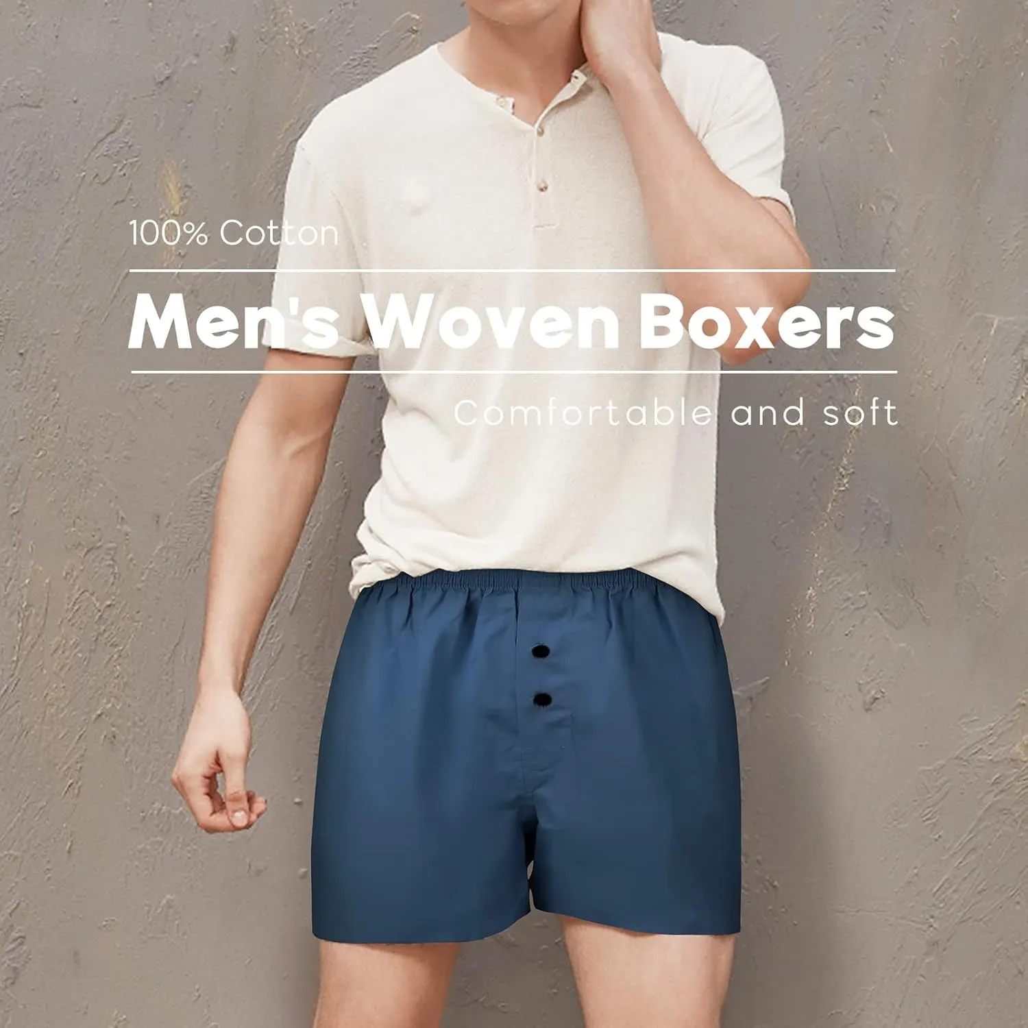 Natural Feelings Classic Boxers Shorts Cotton Woven Mens Underwear Boxers Pack