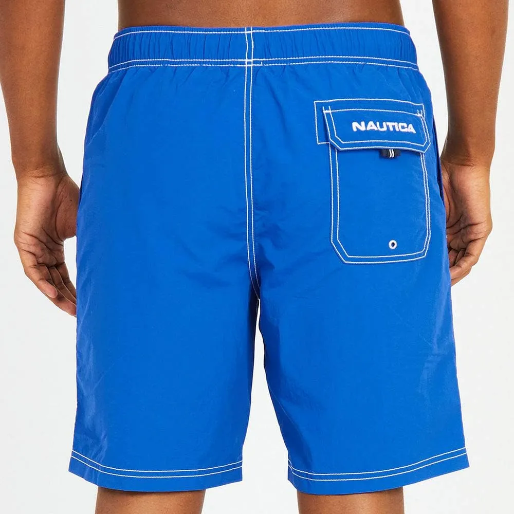 Nautica Men's Solid Quick Dry Classic Logo Swim-Trunk