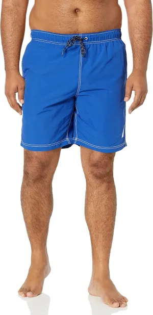 Nautica Men's Solid Quick Dry Classic Logo Swim-Trunk