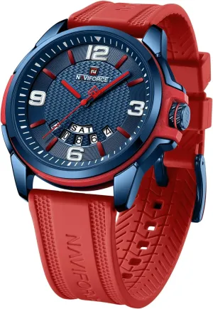 NAVIFORCE Waterproof Watch for Men Women, Analog Auto Date Military Sports Unisex Wristwatch,Silicone Strap
