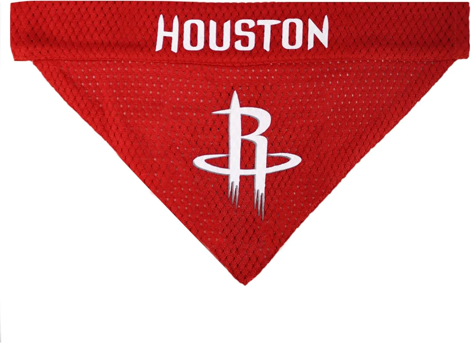 NBA Dog Bandana - Houston Rockets Reversible Pet Bandana. 2 Sided Home & Away Sports Bandana with a PREMIUM Embroidery TEAM Logo, Large/X-Large